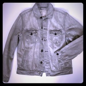 American Eagle Jean Jacket Gray Distressed sz M